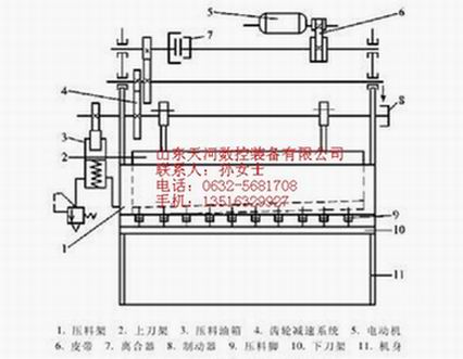 q11机械剪板机(6个厚)结构示意图