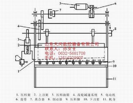 Q11机械剪板机（6个厚）结构示意图