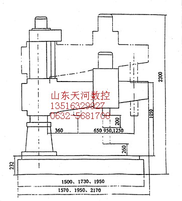 ZQ3050机械摇臂钻床主要参数图