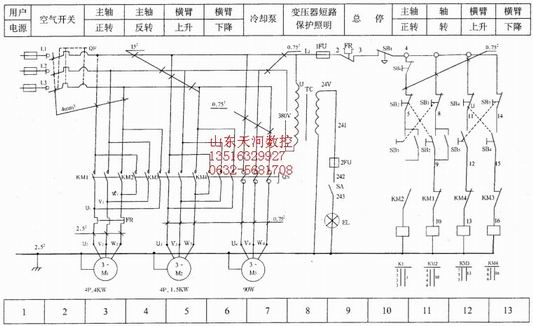 ZQ3050机械摇臂钻床电气原理图