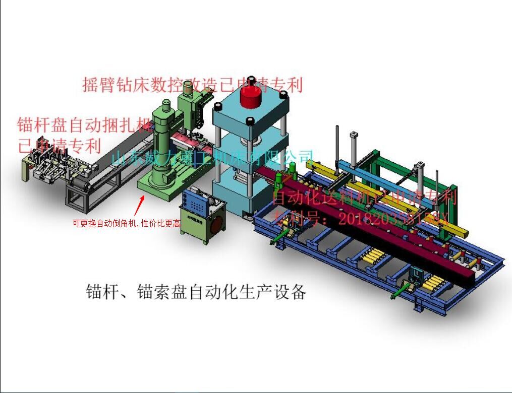 锚杆托盘液压机生产线示意图